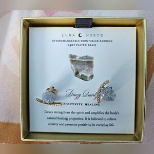 Luna Norte Druzy Quartz Earrings
